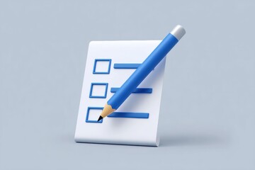 Poster - Checklist for Goal Setting. Checklist with a pencil on a light background.