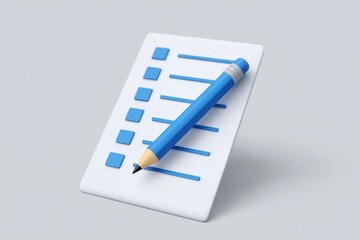 Poster - Checklist for Goal Setting. Checklist with a blue pen on a light background.