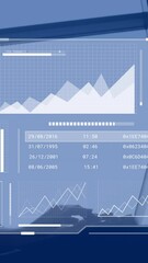 Poster - Animation of financial data processing over two diverse business people