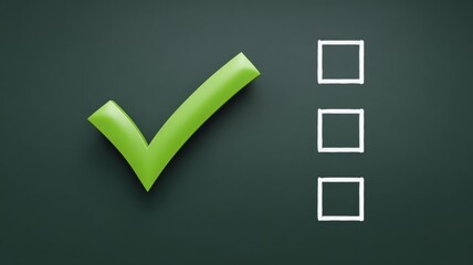 Poster - Checklist for Goal Setting. Checklist with a green checkmark and empty boxes on a dark background.
