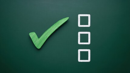 Poster - Checklist for Goal Setting. Checked box on green background with empty checkboxes for tasks.