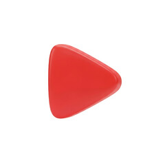Poster - Isolated vivid crimson play button with rounded edges pointing to the right side of the frame view on transparent background