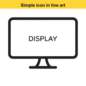 Simple Computer Monitor Icon with the Word Display in the Center