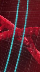 Wall Mural - animation of data processing over dna strand