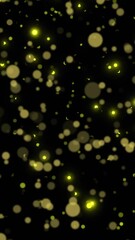 Poster - Animation of flashing yellow lights moving on black background