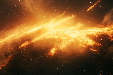 Wall Mural - Glowing Orange Nebula in Deep Space