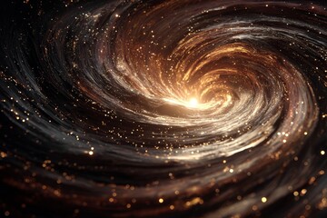 Wall Mural - Golden Spiral Galaxy Cosmic Dust and Stars