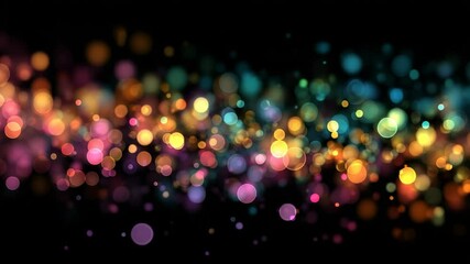 Poster - Colorful Bokeh Light Pattern with Multi-Color Sparkling Dots Background
