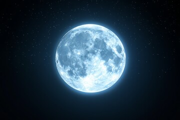 Wall Mural - Full Blue Moon and Starry Night Sky