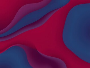 Poster - Crimson and Navy Interwoven Wavy Layers Abstract Background Pattern