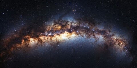 Wall Mural - A breathtaking view of the Milky Way stretching across the night sky above mountains
