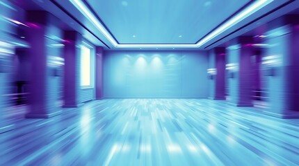 Poster - Elegant empty room with blue light effects, perfect for presentations