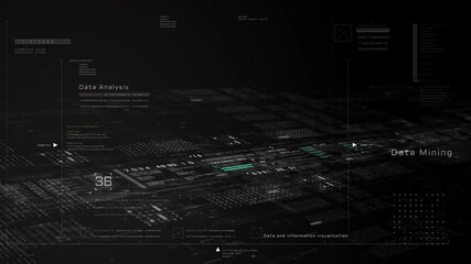 Poster - High-tech data analysis and data mining digital interface with abstract information, numbers, Technology digital cyberspace, and big data background