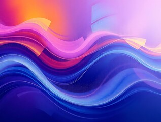 Poster - Harmonious Color Blend of Dynamic Wavy Lines in a Gradient Design