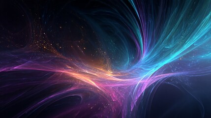 Wall Mural - Abstract Cosmic Nebula Background with Glowing Particles