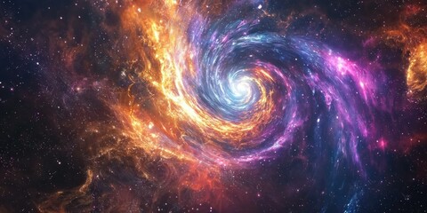 Wall Mural - A celestial gateway where cosmic forces spiral into a radiant explosion of light.
