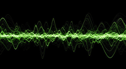 Aufkleber - Green Energy Waveform Visualizing Sound Frequency Patterns
