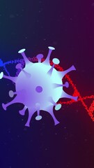Aufkleber - animation of virus cells over dna strand