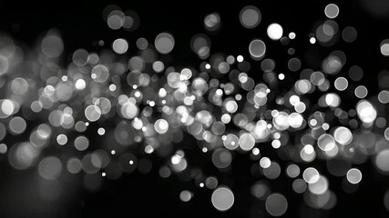 Poster - Abstract Bokeh Light Effects with Sparkling Particles in Black and White