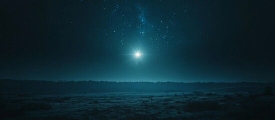 Wall Mural - Bright Star Over Distant City at Night