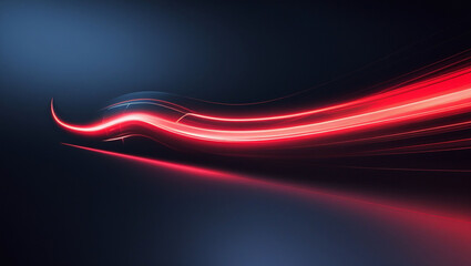 Aufkleber - Abstract red light trails speed motion background technology design futuristic energy flow dark wallpaper