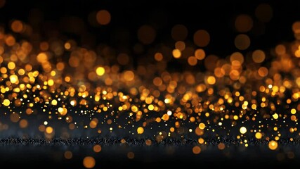 Poster - Glistening Golden Bokeh Lights Creating a Stunning Sparkling Effect Background