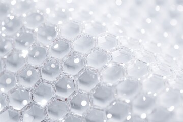 Wall Mural - Closeup of White Hexagonal Honeycomb Pattern Texture