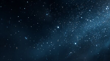 Wall Mural - Dark Blue Night Sky with Sparkling Stars and Cosmic Dust