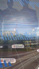 Poster - Animation of social media notifications, multiple graphs, silhouette people, light trails on street