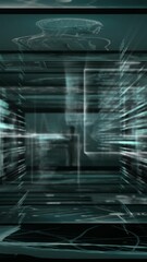  - Animation of digital computer language in infographic interface display screens moving in loop