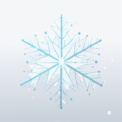 Leinwandbilder - A stylized, geometric illustration of a delicate, six-pointed snowflake design.