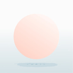 Leinwandbilder - A soft pink sphere hovers above a light blue surface, casting a subtle shadow.