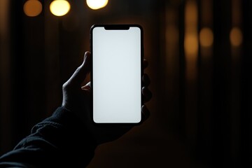 Premium Quality Image of Hand Holding Black Smartphone