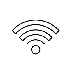 Fototapete - Simple line art depicting a wireless internet signal symbol.