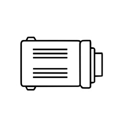 Leinwandbilder - Simple black and white illustration of a cylindrical electrical component.