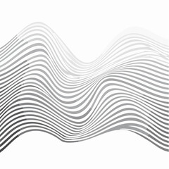 Leinwandbilder - Abstract grayscale illustration of undulating, wave-like lines creating a visual pattern.