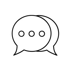 Poster - Two overlapping speech bubbles signifying conversation or communication.