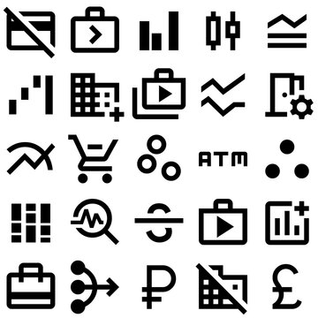 A comprehensive vector icon set for web and business, featuring symbols for communication, internet, money, and media