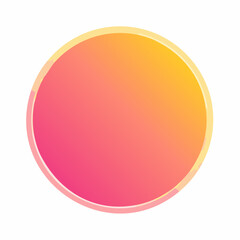 Leinwandbilder - A vibrant, gradient circle transitions smoothly from pink to yellow, framed by a subtle, lighter outline.