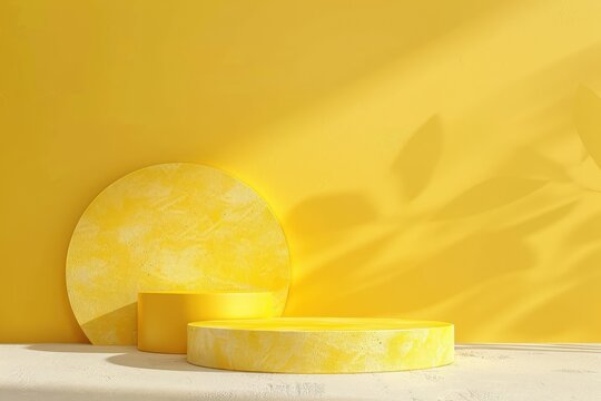 High Detail Picture of 3D Rendering Yellow Setting Isolated