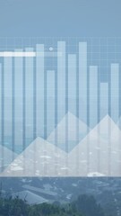 Poster - Animation of statistical data processing against aerial view of cityscape