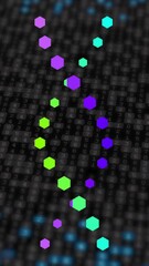 Poster - Animation of dna strands over black background