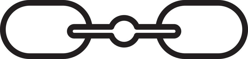 Leinwandbilder - Minimalist black chain link icon, simple vector illustration, isolated on transparency background, symbolizing connection, unity, or hyperlink in modern flat design style