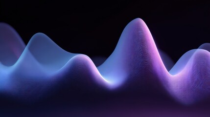 Poster - Soft glowing waveform with smooth peaks and valleys in a dreamy gradient of purples and blues.