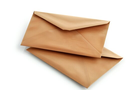 Vibrant Color Visual of Pair of Envelopes Isolated on White Background