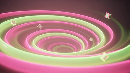 Poster - Abstract Swirl of Colors: A mesmerizing visual, this abstract illustration features two ribbons spiraling inwards, creating a captivating sense of depth and movement.