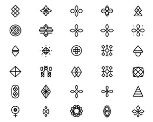 Poster - Intricate neo tribal gothic motifs and modern geometric textures in a repeating black yellow cyan and magenta color palette for contemporary design applications