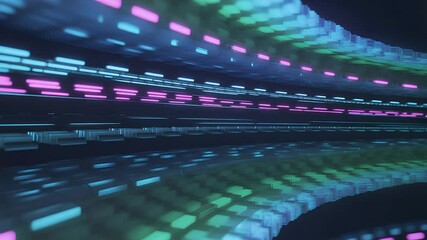 Aufkleber - Digital Data Stream: A dynamic, abstract image showing the flow of digital data, represented by colorful, illuminated lines and patterns, conveying the essence of technology and the digital age.