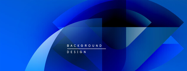Poster - Abstract blue design. Overlapping shapes create dynamic visual effect. Modern background suitable for digital projects.