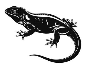 Poster - Striking graphic representation of a reptile in profile showcasing a sleek dark outline with vibrant color accents perfect for diverse design applications